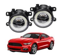 Phares Pour Ford Pour Mustang 2005-2015 2016 2017 Ensemble De Feux Antibrouillard LED Angel Eye Feux De Jour DRL 30 W 12 V Feux Antibrouillards(White and Red)