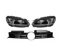 Phares pour VW Golf 6 VI 08-12 LED 3D DRL U-Golf 7 Look Lumière Coule+Calandre R20 Design
