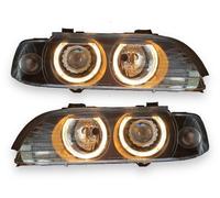 Phares Projecteurs Avant Gauche Droite BMW E39 95-00 Angel Eyes Xénon Clear Noir