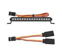 Phares Projecteurs Rc Compatible avec TRX4-M 1/18 RC Chenille Voiture Mise À Niveau Métal 16 Perles De Lampe Barre 8 Modes Barre Lumineuse De Toit Lampe De Toit Pièces De Rechange Accessoires