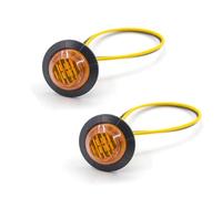 Phares Projecteurs Rc pour 12 V 3 Cadre Acier Inoxydable Petit Rond Gabarit Feu Signalisation Yacht Camion Étanche Pièces Rechange(Yellow)