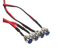 Phares Projecteurs Rc pour Universel 4 Pièces 12 V 8 Mm pour Tableau De Bord Voyant D'avertissement Lampe Témoin Voiture Fourgonnette Télécommande Accessoire Automobile(Blue)