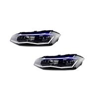 Phares Voiture À LED pour Polo pour GTI 2019-2022 LHD Mise À Niveau Haute Configuration Kit Lentilles Projecteur Assemblage Phares Automatiques Ensemble Phares(Silver Pair,High Beam)