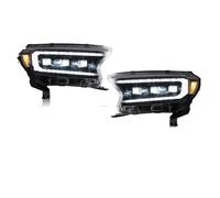 Phares Voiture Ensemble De Phares Voiture À LED Lampe Frontale Réglage Dynamique Plug And Play DRL Pour Ford Pour Ranger 2015-2022 Feux Avant(Amber Reflector RHD)