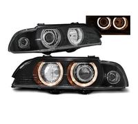 Phares Xénon Angel Eyes Noir compatibles avec BMW 5 E39 1995 1996 1997 1998 1999 2000 2001 2002 2003 RS-2418 Feux avant de voiture phares côté conducteur et passager Ensemble de phares avant