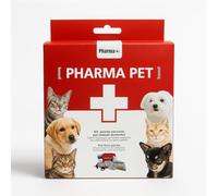 PHARMA+SPORT Pharma Kit de premiers soins pour animaux domestiques | Pet Bag portable pour chiens et chats | Sac de poche complet avec gaze, pansement, pince à épiler et couverture isotherme