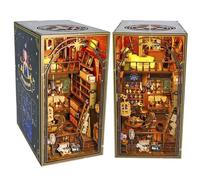 Pharmacie Magique DIY Book Nook Kit - Maquettes à construire pour adultes, maison de poupées, miniature de pharmacien avec éclairage LED, détails élaborés, décoration d'étagère, cadeau créatif