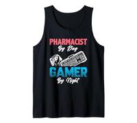 Pharmacist by Day Gamer by Night - Funny Pharmacy Saying Débardeur