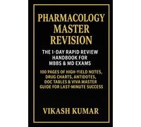 PHARMACOLOGY MASTER REVISION: The 1-Day Rapid Review Handbook for MBBS & MD Exams: 100 Pages of High-Yield Notes, Drug Charts, Antidotes, DOC Tables & Viva Master Guide for Last-Minute Success