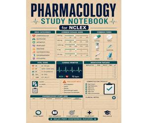 Pharmacology Study Notebook for NCLEX: Nursing Exam Review Guide for Medication Classes, Drug Actions & Clinical Notes