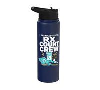 Pharmacy Tech Rx Count Crew T-Shirt Pharmacie Stainless Steel Insulated Water Bottle