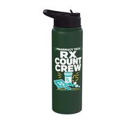 Pharmacy Tech Rx Count Crew T-Shirt Pharmacie Stainless Steel Insulated Water Bottle