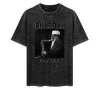 Pharoah Sanders Jazz Music Black T-Shirt Printed Tee Graphic Top for Men Unisex Shirt XL