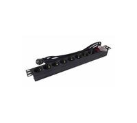 Phasak BNS 1520 Regleta con Interruptor 8 Tomas de Corriente 3m Negro