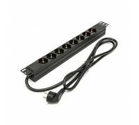 Phasak - Regleta Rack 19" 1U 8 Tomas 16A 3500W 250V Negra 1,5m