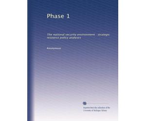 Phase 1: The national security environment : strategic resource policy analyses
