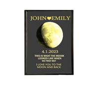 Phase de lune personnalisée Cadre en toile Impression lunaire en bois Décoration murale romantique des phases de la lune Cadre-photo des phases de la lune Décoration murale de la lune pour la chambre