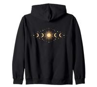 Phase du Soleil et de la Lune Corps Céleste Harmonie Journey Sweat à Capuche