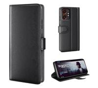 phase9 Étui de protection à rabat en cuir véritable pour Samsung Galaxy Xcover7 Pro - Avec compartiments pour cartes et fonction support - Noir