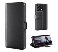 phase9 Étui de protection à rabat en cuir véritable pour Xiaomi Redmi Note 13 - Avec compartiments pour cartes et fonction support - Noir