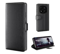 phase9 Étui de protection à rabat en cuir véritable pour Xiaomi Redmi Note 15 Pro+ 5G - Avec compartiments pour cartes et fonction support - Noir