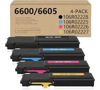 Phaser 6600 / WorkCentre 6605 Lot de 4 cartouches de toner haute capacité BK/C/M/Y) - 106R02228 106R02225 106R02226 106R02227 - Remplacement pour Xerox Phaser 6600 6600N 6600DN WorkCentre 6605.