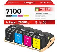 Phaser 7100 Lot de 4 cartouches de toner haute capacité de remplacement pour Xerox 106R02605 106R02602 106R02603 106R02604 compatible avec Xerox Phaser 7100 7100N 7100DN Noir/cyan/magenta/jaune