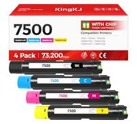 Phaser 7500 Lot de 4 cartouches de toner haute capacité de remplacement pour Xerox 106R01439 106R01436 106R01437 106R01438 compatible avec Xerox Phaser 7500 7500N 7500DN Noir/cyan/magenta/jaune