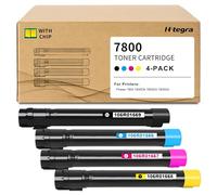 Phaser 7800 Cartouche de toner 106R01569 106R01566 106R01567 106R01568 de remplacement pour Xerox 7800 Toner haute capacité Fonctionne avec Phaser 7800 7800DN 7800DX 7800GX Lot de 4 BK/C/M/Y