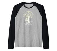 Phases de la Lune Arbre de Vie Om Aum Peace Mindful Manche Raglan