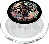 Phases de la Lune Cristal Witchy Mignon Chat Noir Kawaii Pastel Goth PopSockets PopGrip pour MagSafe