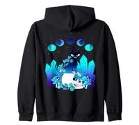Phases de Lune Cristal sorcière Mignon Chat Noir Kawaii Sweat à Capuche