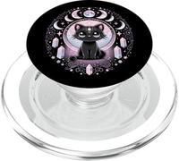 Phases de Lune en Cristal sorcière Mignon Chat Noir Kawaii Pastel Gothique PopSockets PopGrip pour MagSafe
