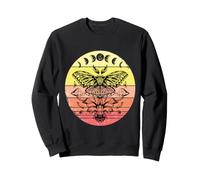 Phases de Lune Luna Moth Noir Beau Papillon Insecte Amant Sweatshirt