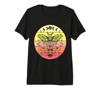 Phases de Lune Luna Moth Noir Beau Papillon Insecte Amant T-Shirt Haut de Gamme