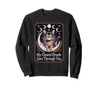 Phases de Lune mystiques de la sorcière Oracle Cat Sweatshirt