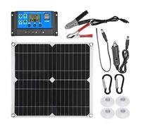 PHASFBJ Kit Solaire 12v 25W Panneaux Solaires Flexibles Module PERC Monocristallin 10~60A MPPT Régulateur Solaire pour Bateau, Voiture, Caravane, Charge de Batterie 12v,10a Controller