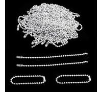 PHasz 100 pièces Chaînes de Perles à Billes Blanches de 2,4 mm, chaîne réglable en Perles métalliques pour étiquettes de Bricolage et projets d'artisanat,Length 15cm