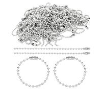 PHasz 100 Pièces De Perles De Chaîne À Billes en Argent Diamètre De 1.5Mm/2Mm, Fermoir De Connecteur De Chaîne De Perles en Métal pour Projets Artisanaux Et Porte-Clés,1.5mm×8cm