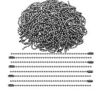 PHasz 1000 Pièces Chaîne De Perles en Métal De 2.4 Mm De Diamètre, Porte-Clés De Perles en Boule avec Connecteurs Longueur 10-15Cm pour L'artisanat De Bricolage,Length 15cm