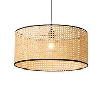 PHASZ 19.7" Rotin Vintage Plafonnier Scandinave Bambou Tissé Pendentif Lumières Salle À Manger Chambre Lampe Suspendue Plafonnier Industriel Suspension Avec Bambou Réglable Pour Restaurant Lanterne