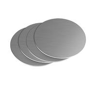 PHasz Feuille d'acier Inoxydable De 4 Pièces, Plaque Ronde Plate en Acier Inoxydable D'épaisseur 3Mm Adaptée À L'estampage des Métaux Artisanaux,Diameter 100mm