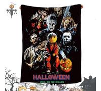 PHASZ Halloween Blankets, Horror Movie Watching Blanket, Couverture d'halloween sur Le Thème du Film d'horreur, Décor de Fête de Vacances d'halloween, Idéal pour Les Fans de Cinéma