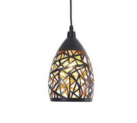 PHASZ Lampe Suspendue À Une Tête E27 Lampe À Suspension Industrielle Vintage Luminaire Suspendu en Métal Noir Le Lustre d'art Creux Mode Unique Hôtel Chevet Salon Chambre Bureau Balcon Droplight