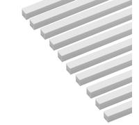 PHasz Tige Carrée ABS 10 Pièces, Barre Solide en Plastique Blanc Longueur 500Mm Longueur Latérale 0.5-5Mm Adaptée Au Modèle De Table De Sable Bricolage,Side Length 5mm