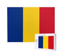 Phayah 500 pièces puzzle adulte enfants puzzle en bois jouet kit décoration de la maison 52x38cm drapeau de la Roumanie modèle
