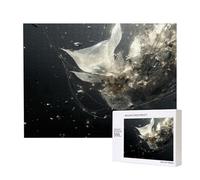 Phayah 500 pièces puzzle adulte enfants puzzle en bois jouet kit décoration maison 52 x 38 cm motif fil lotus blanc