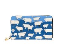 PHAYAH A Flock Of Cotton Sheep Pattern Wallet Women Leather Wallet Credit Card Holder Clutch Long Ladies Billfold