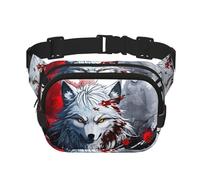Phayah A Wolf's Head Sac banane avec sangle réglable pour entraînement en plein air voyage course randonnée cyclisme