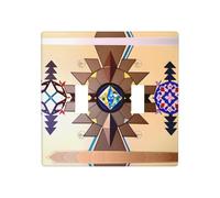 Phayah Aboriginal People Graphics Pattern Light Switch Cover Decorative Double Toggle Wall Plate Outlet Cover For Bedroom Living Room 11,4 x 11,4 In